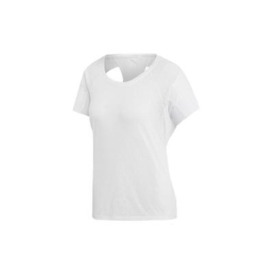 Casual Sports Running Backless Round Neck Short Sleeve T-Shirt Women Tops White DQ3142