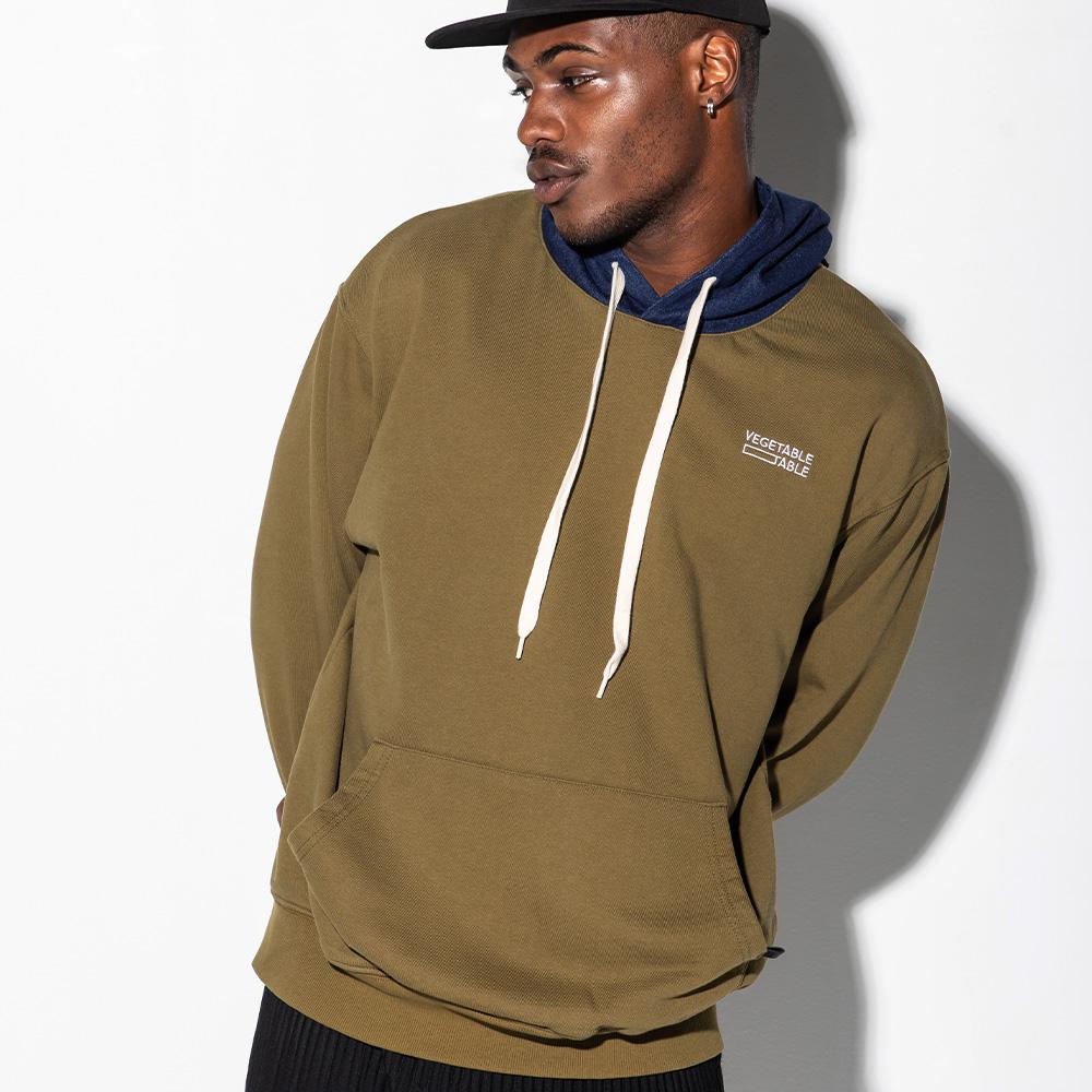 Vegetable Table Camper Authentic Oversized Hoodie [Khaki] Free