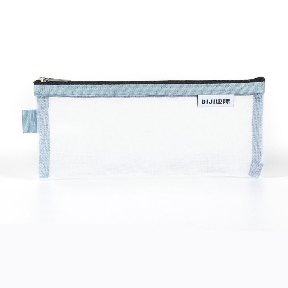 Cosmetic Bag Small Wallet Mesh Storage Bags Transparent File Bag Grid Pencil Bag Stationery Bag
