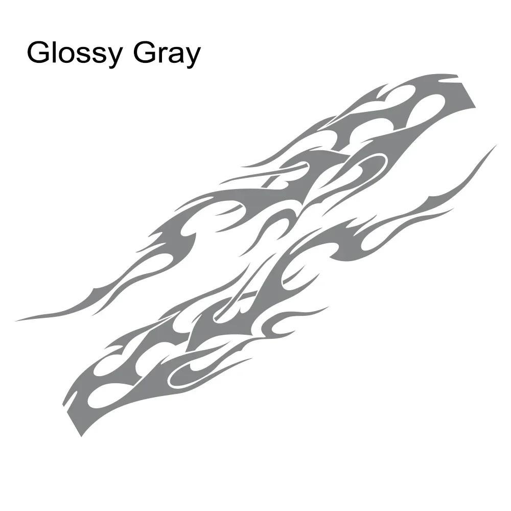 2Pcs Universal Vinyl Flame Graphics Car Body Side Stickers Flame Sports Racing Stripe Decorations Suitable For All Cars SUV