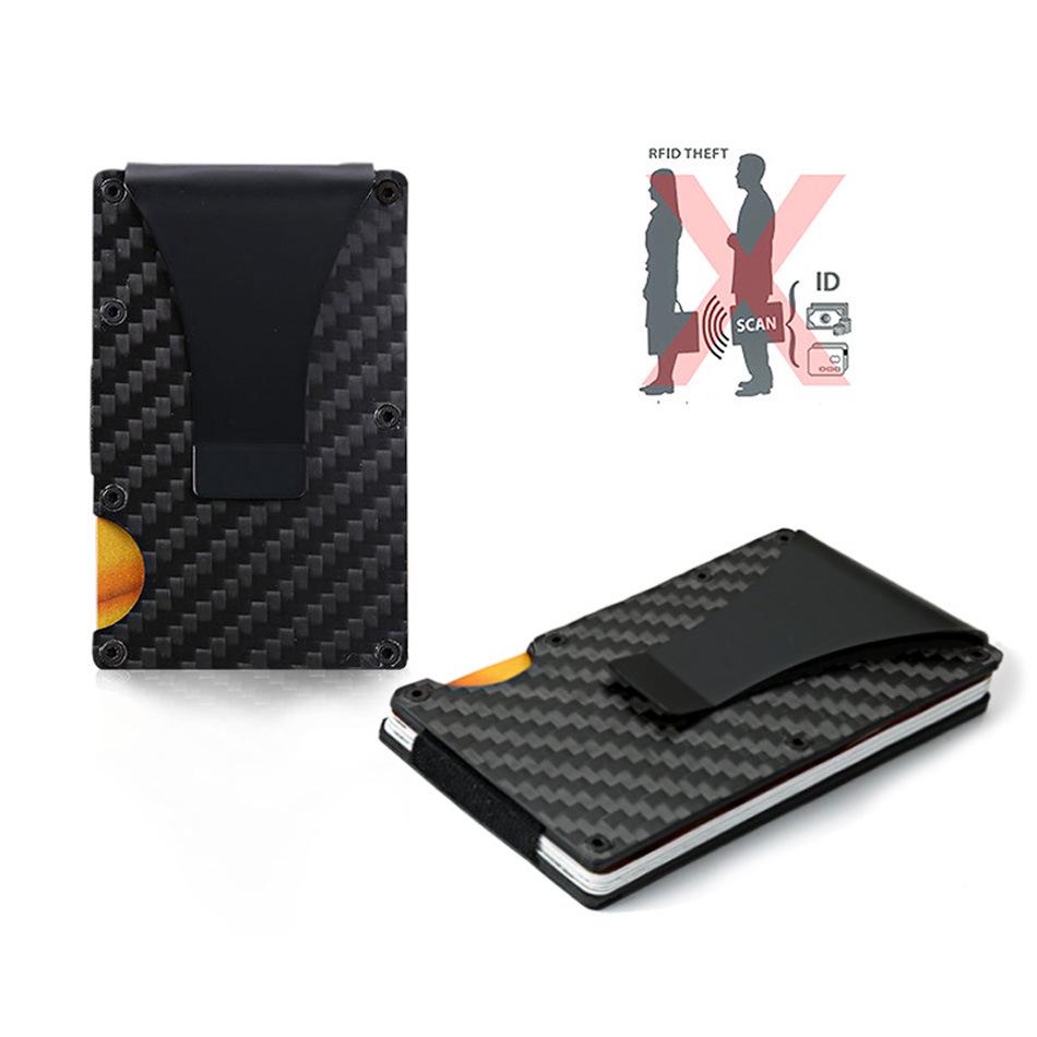 Carbon Fiber RFID-Blocking Minimalist Men's Card Holder Wallet