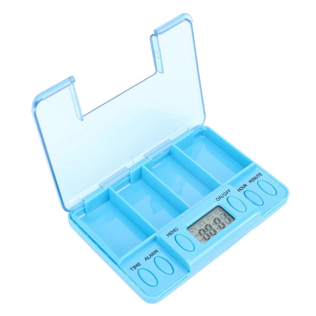 Portable Smart Medication Reminder Box Electronic Medicine Dispenser Digital Medicine Storage Case with Multiple Compartments for Home Travel