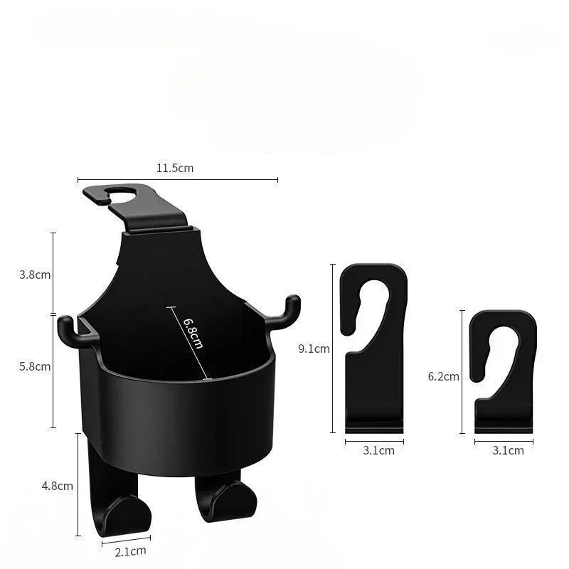 Universal Car Seat Headrest Hook Hanger Storage Organizer Universal With Cup Holder For Handbag Fit Vehicle Accessories Tools Ne