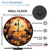 Custom Pattern Wall Clock, Halloween style design, Artistic Home Decor, 10-Inch Silent Wooden Wall Clock