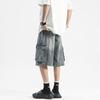 Men's High Street Loose Denim Shorts - Summer Wide-Leg Five-Point Mid-Length
