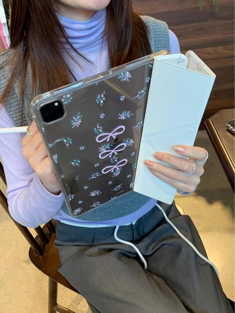 Floral Print iPad Pro 2021 / iPad Mini 6 Case with Three Bows