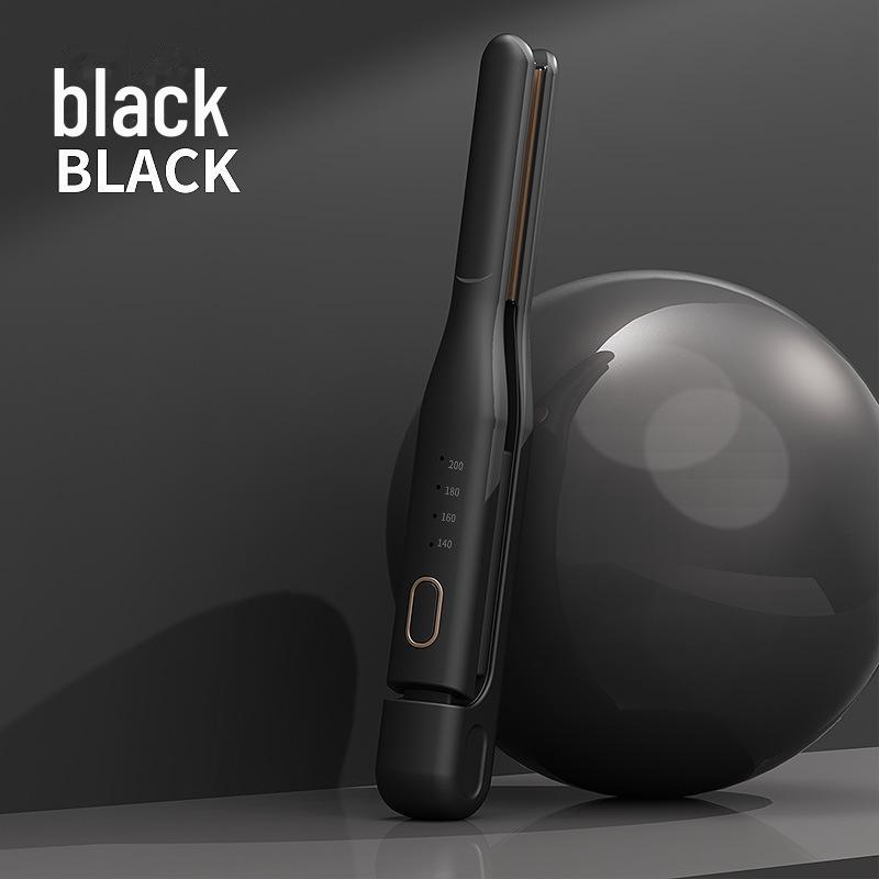 

Заколка для волос двойного назначения для мужчин с аккумулятором: Выпрямление и завивка, пушистая завивка, мини-размер. Charging clip чёрный