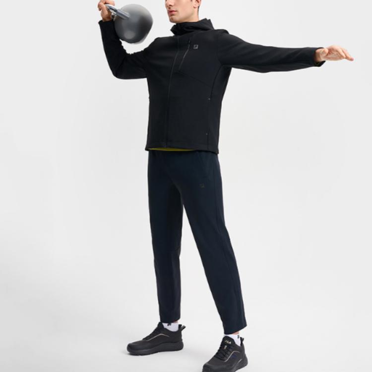 Fila Fitness Series Logo Zipper Sports Loose Fleece Jacket Men Jackets Dark-Blue A51M511703F-NV