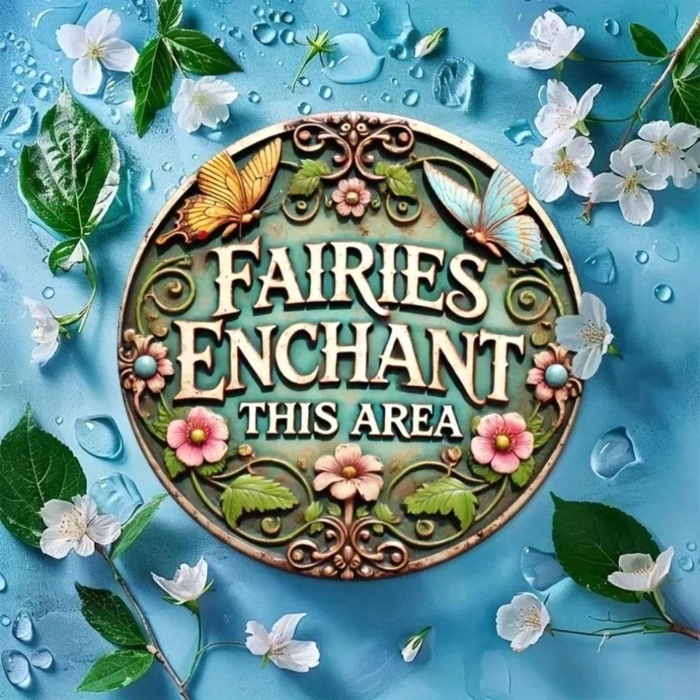 Enchanted Fairy Metal Wall Art Floral Butterfly Garden Home Decor Weather Resistant 20x20