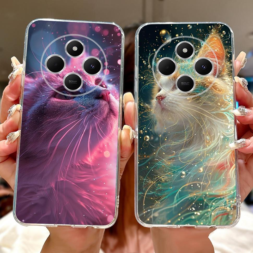 For Xiaomi Redmi 14C Casing Fashion Heart Cat Cover 6.88" Soft TPU Phone Protective Shell For Xiaomi Redmi 14R 14C Cases Coque