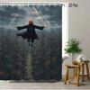 2D Flat Naruto Anime Chibi Naruto Uzumaki Meditating In Forest Print Waterproof Shower Curtain For Bathroom Decor