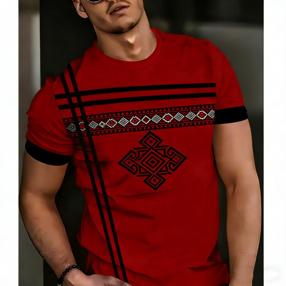 Men's Casual Plus Size Short T-shirt Men's Round Neck Short T-shirt