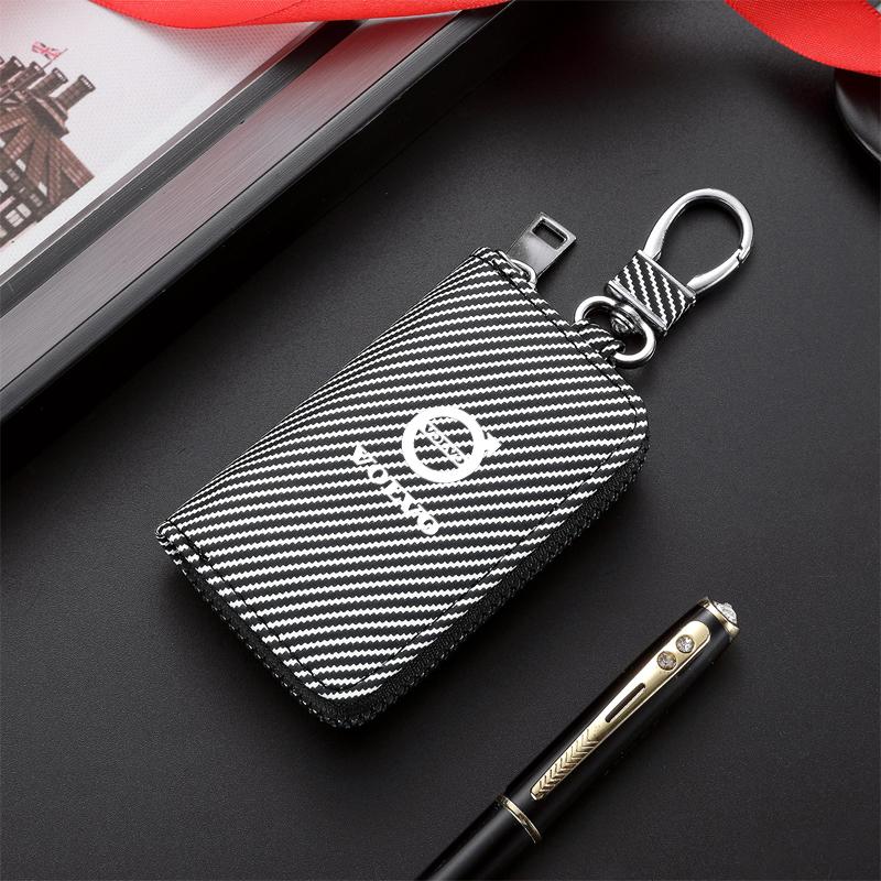 Für Volvo EX90 V60 V40 XC90 S60 XC60 V50 V70 S90 XC40 S80 V90 Hochwertige PU-Leder Schlüsselanhänger Hüllen Schutztasche Zubehör