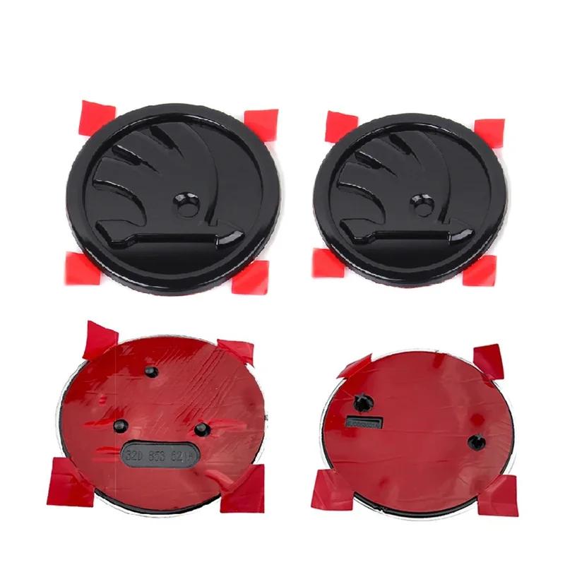 2 Adet 80mm 90mm Logo Skoda Fabia 1 2 Octavia a7 RS Superb Rapid Yeti Karoq Vision Araba Ön Arka Bagaj Kapağı Çıkartması
