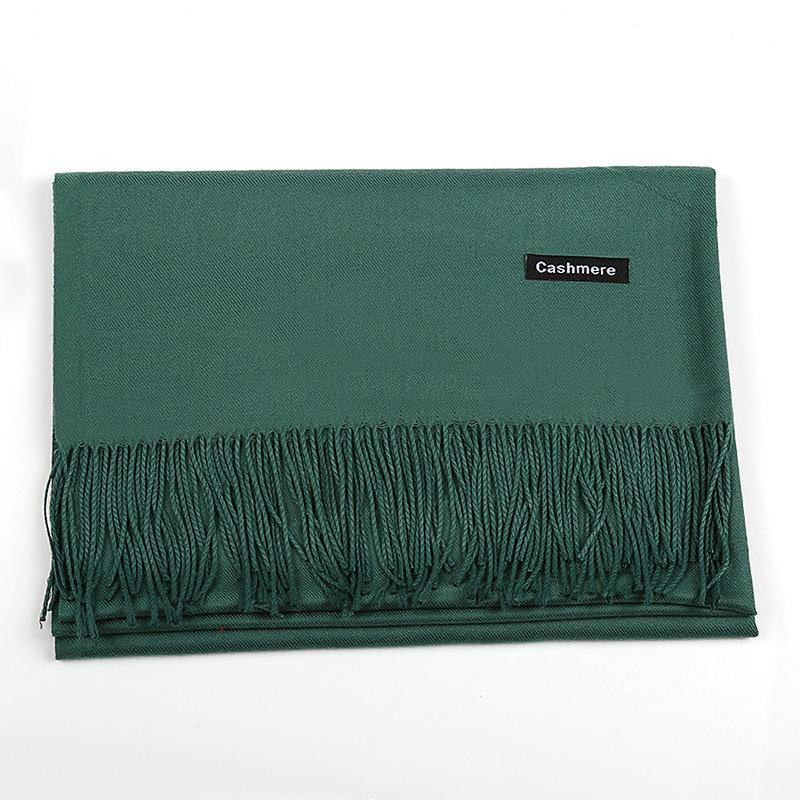 Two-Life Women's Solid Color Imitation Cashmere Scarf - Korean Style, Two-Way Shawl & Neck Gaiter for Autumn/Winter.
