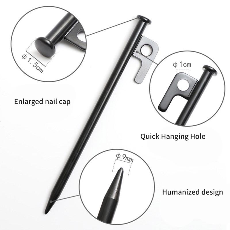 Camping Tent Stakes Aluminium Tent Stakes Peg Garden Ground Anchors With Hook Wind Proof Camp Tent Spikes Canopy Nails