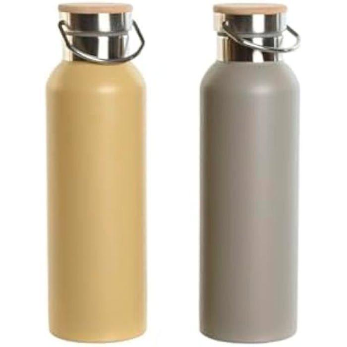 Bouteille Isotherme - HOME ESPRIT - Lot De 2 - 500 Ml - Multicolore - Beige