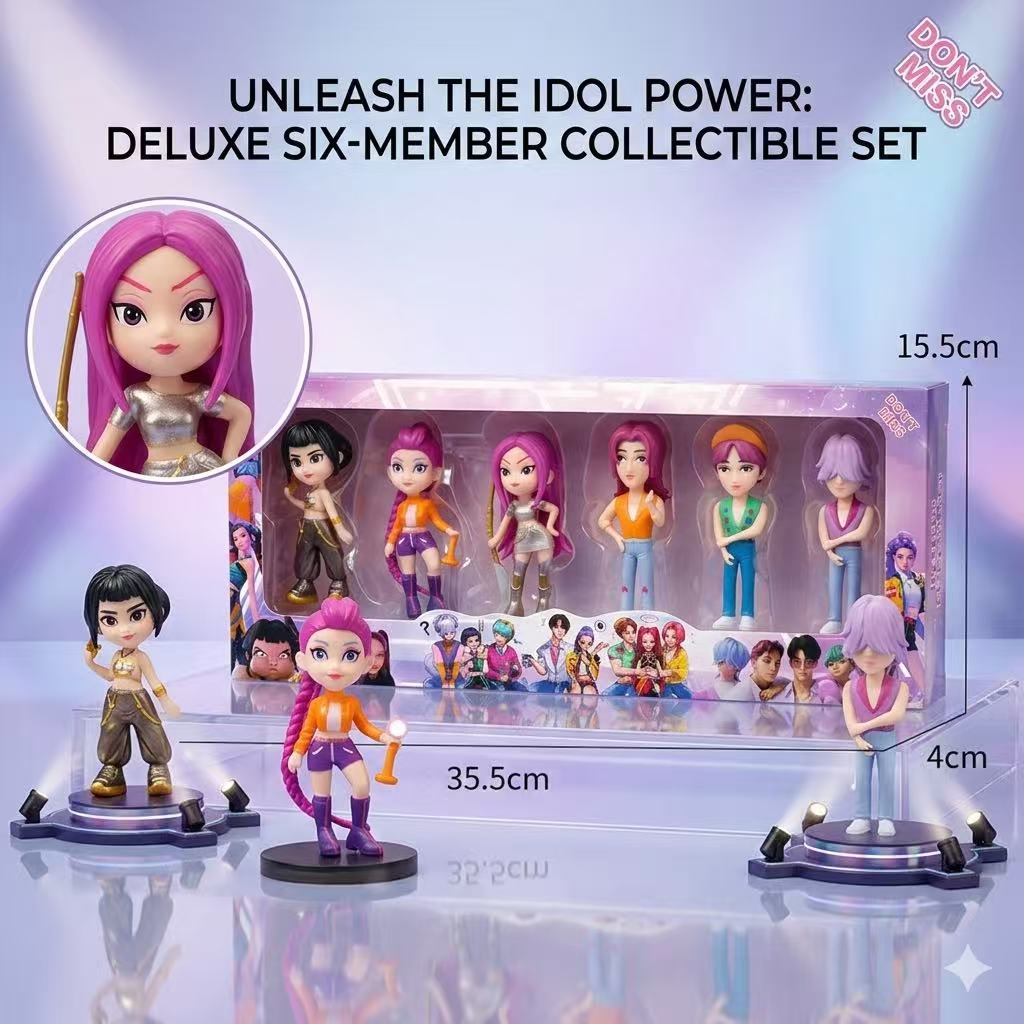 Hot Cartoon Kpop Demons Hunters Figure Plaything Cartoon Rumi/Mira/Zoey Action Figure PVC Desktop Decoration Model Doll Gifts