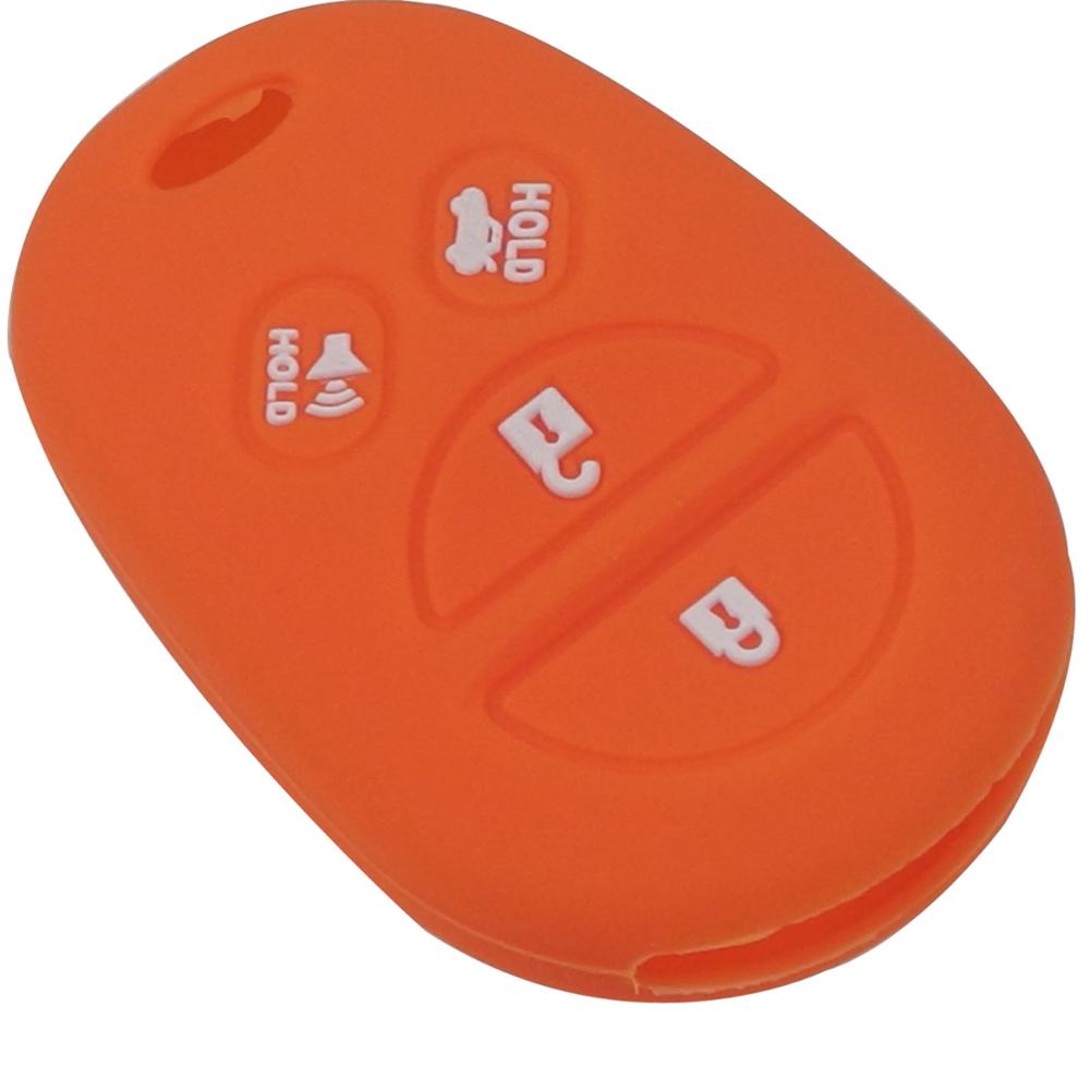 

jingyuqin 4 кнопки автомобильный стайлинг силиконовый чехол для ключей чехол для Toyota Sienna/Tundra/Sequoia держатель оранжевый