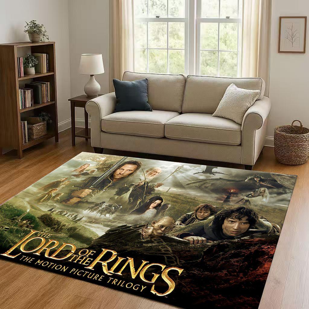 HD Classic L-Lord of The Rings H-Hobbit Gandalf Legolas Living Room Non-Slip Area Rug Soft Carpet for Bedroom Sofa,Home Doormat