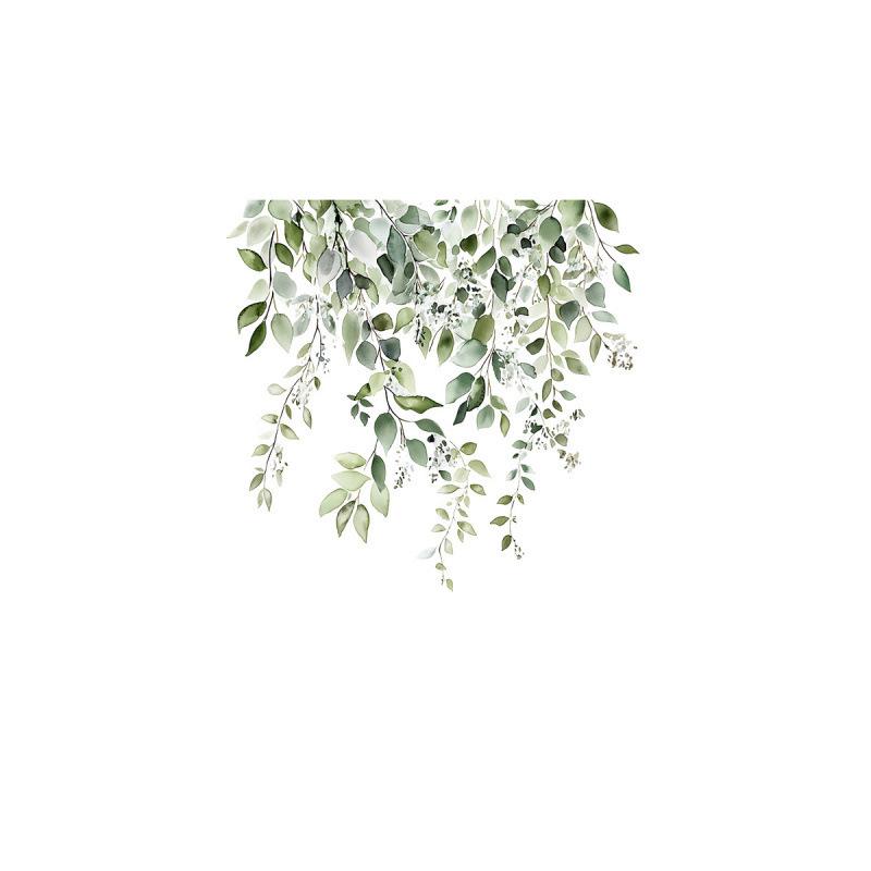 Creative Green Leaf Bathroom Wall Sticker - Self-Adhesive Home Decor
