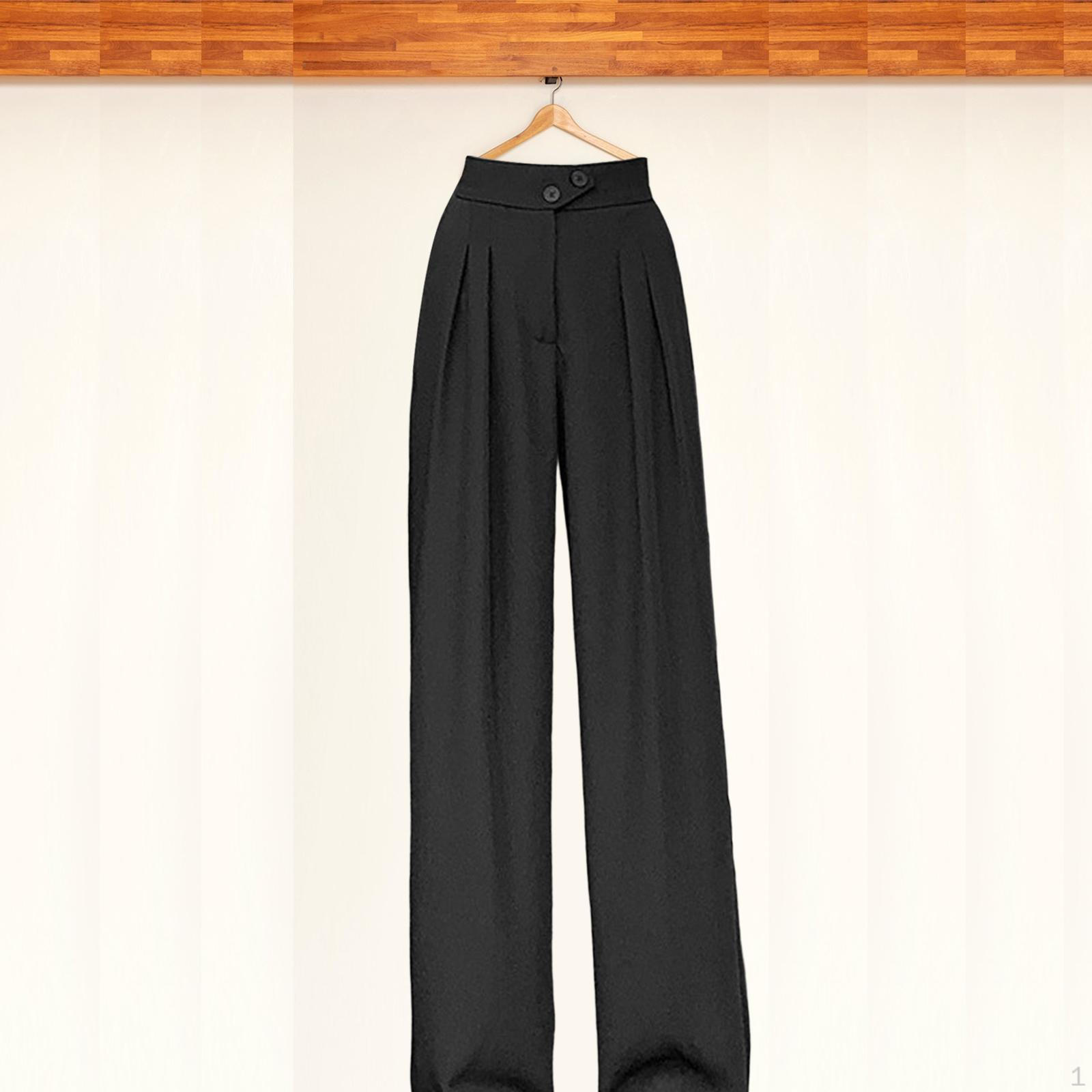 

Casual Wide Leg Pants for Women Straight High Waisted Dress Shopping 4XL чорний