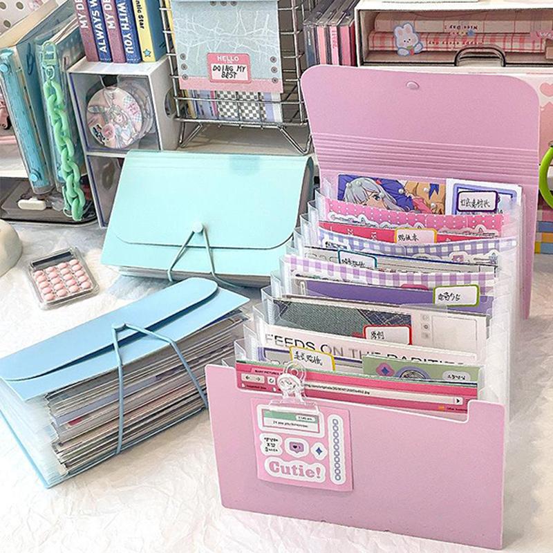 12 Layers Stickers Bills Cards Collect Storage File Folder Paper Document Storage Accordion Bag Holder Office School Organizer