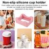 Silicone Cup Holder Tray with Built-in Slot for Crafts Small Flexible Stand for Vinyl Decals Mug Decorating Accessory