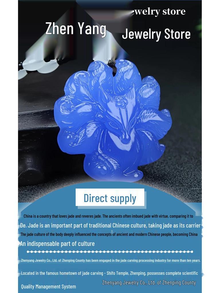 Dragon & Phoenix Imitation Hetian Jade Pendant Necklace - Green Jade Auspicious Design for Couples