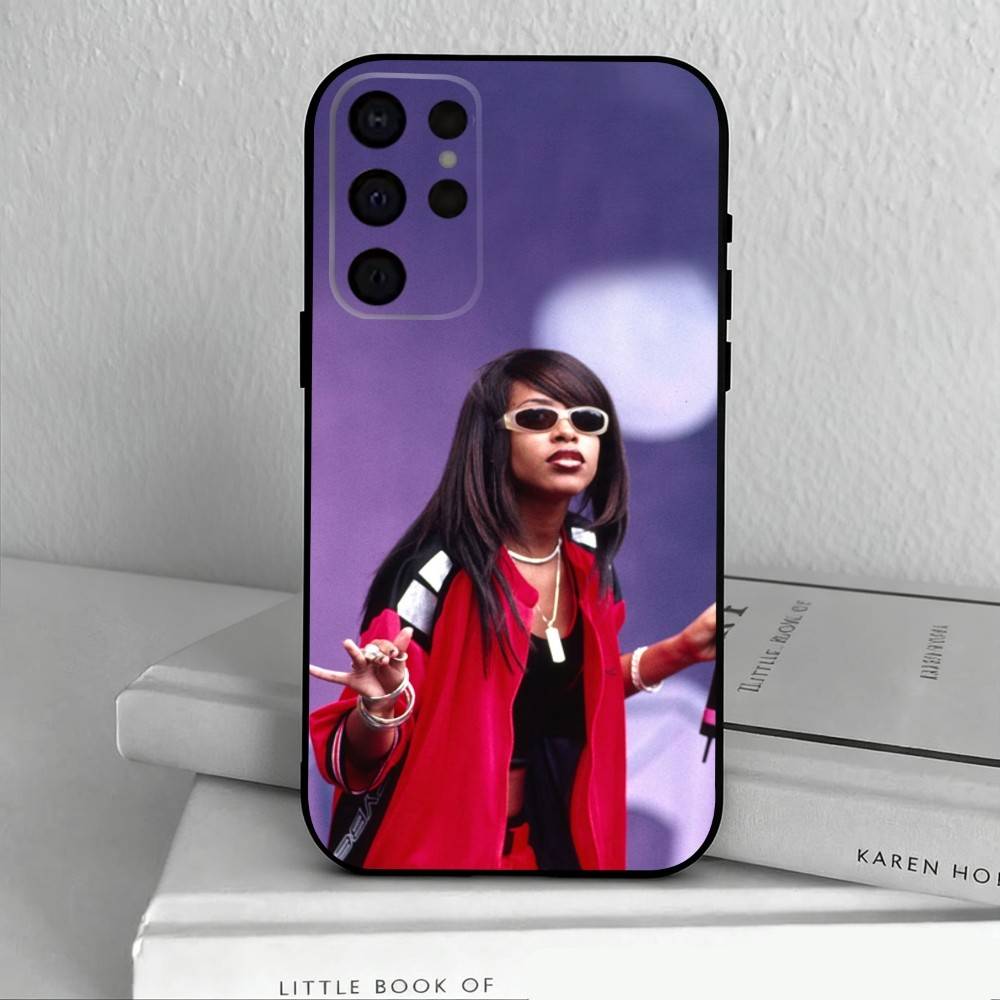 

Singer A-A-AaliyahS H-hip pop Phone Case For Samsung S25,24,23,22,30,21,10,9,Ultra,Plus,Lite,FE,4,5 G Soft Black Case Samsung S23plus5G