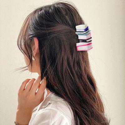 Girl Hair Pin Candy Color Book Shape Women Hairpin Anti-slip Teeth Large Size Back Head Hair Claw Hair Accessories