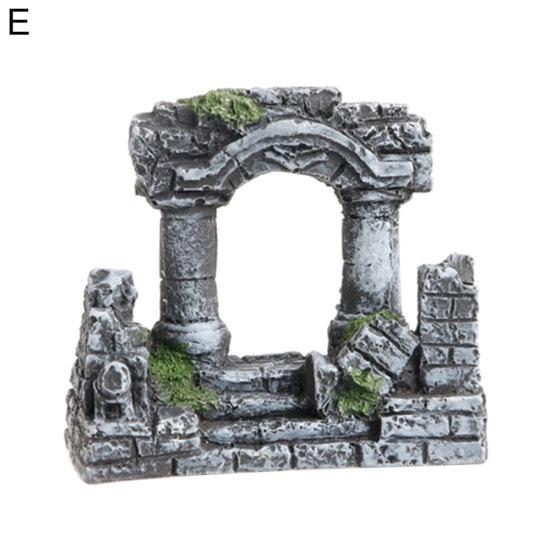 Aquarium Kunstharz Handwerk Antike Relikt Säule Höhle Garnelen Versteck Fischaquarium Ornament