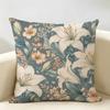 American-stylevintage Large Flowers Cushion Cover Natural Linen Throw Pillow Cover Wrinkle-Resistant Soft Machine Washable