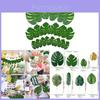 Summer Hawaiian Faux Tropical Leaf Set With 41 Pieces For Beach Party Home Decor