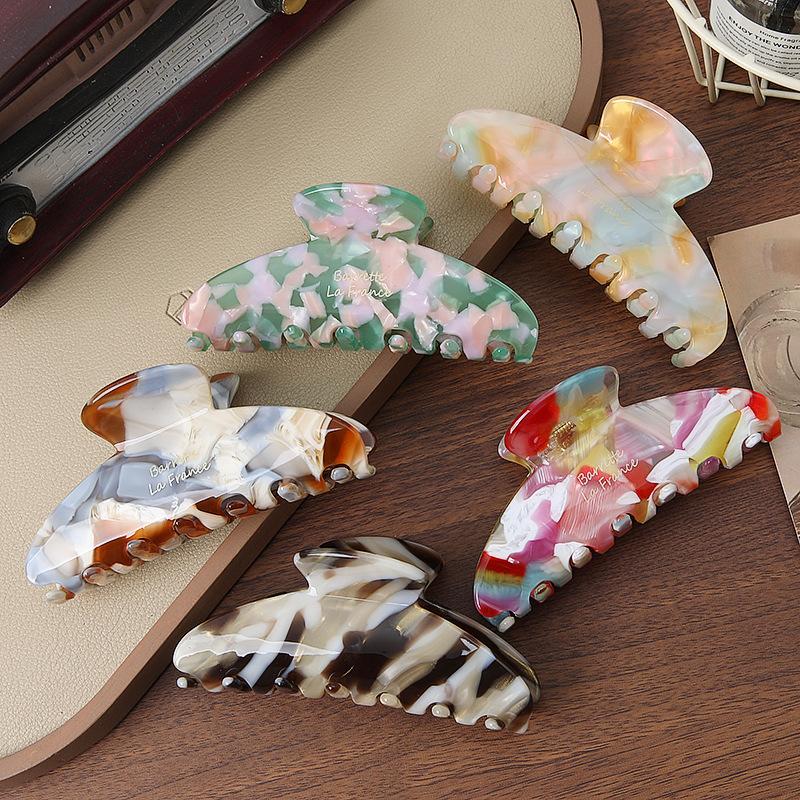 Acetate Large Hairpin Personalized Back Head Ponytail Disc Hair Shark Clip Headgear Fashionable Versatile Grab Clip Hair Accessories