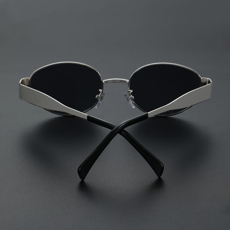 1pc Men's Vintage Inspired Oval Fashion Glasses with Black Lenses and Metal Frame Classic Fashion Accessory for Everyday Wear