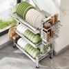 2026 Multi-functional Stainless Steel Dish Drying Rack for Countertop Storage of Bowls, Plates, and Chopsticks