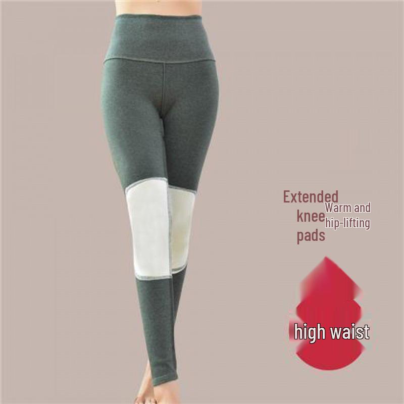 High Waist Thermal Knee-Lined Leggings for Women - Thick, Fleece-Lined, Winter Warmth and Body Shaping.