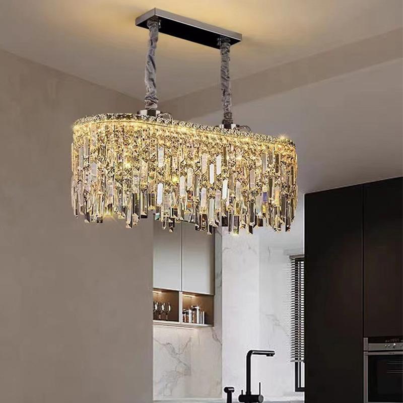 Luxury Nordic Lustre Crystal LED Chandelier Indoor Ceiling Pendant Light Villa Living Dining Room Bedroom Hanging Decor Lighting