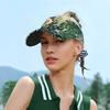 Tropical Palm Leaves Flowes Print Sports Sun Visor Hats Adjustable Women Lightweight Empty Top Visor Hat for Running Tennis Golf