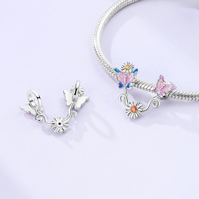 New Charms Plat Copper Blue Luminous Firefly Cat Dog Insect Star Charm Beads Fit Original Bracelet Diy Ladie Jewelry Pendant