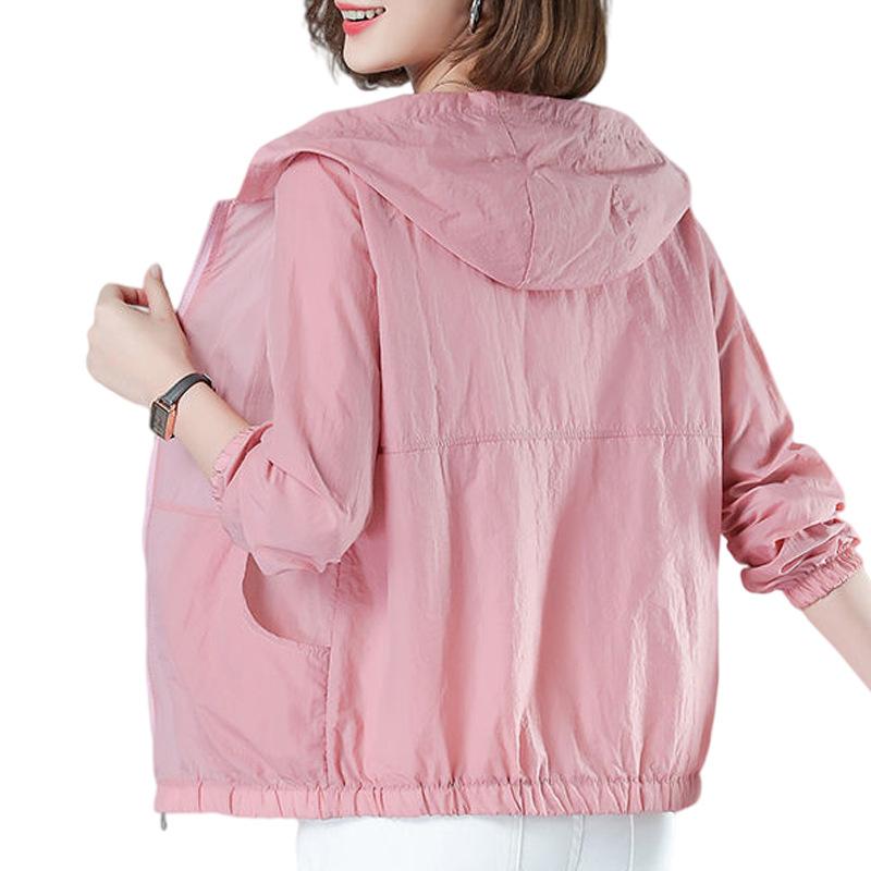 Women's Jacket Summer Thin Coat Casual Windbreaker Female Sun Protection Jacket Basic Zipper Coat Tops
