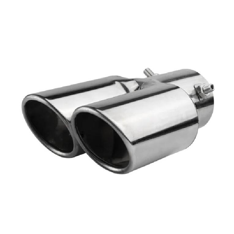 

1pcs Universal Car Dual Outlet Exhaust Tip Stainless Steel Black Exhaust Tips Muffler Tail Double Pipe Tube Tips Car Accessories серебряный