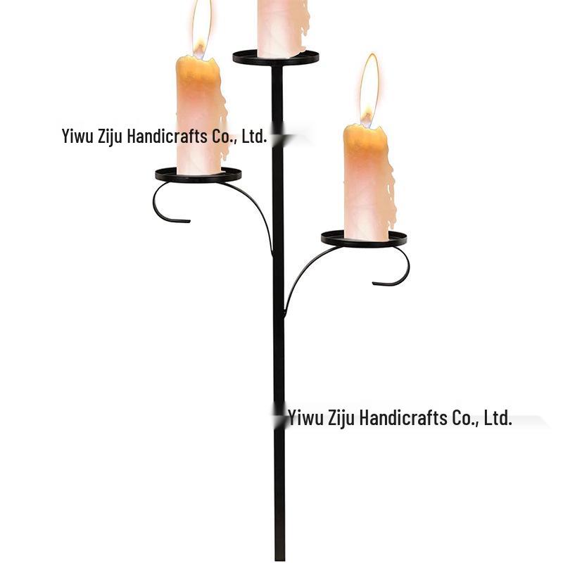 Black Triple Tree Topper Candelabra - Christmas Tree Decoration