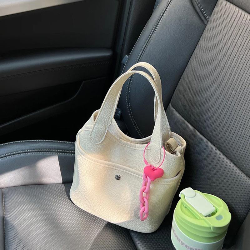 

Овощная корзина сумочка простая мягкая кожа сумка-ведро на одно плечо женская