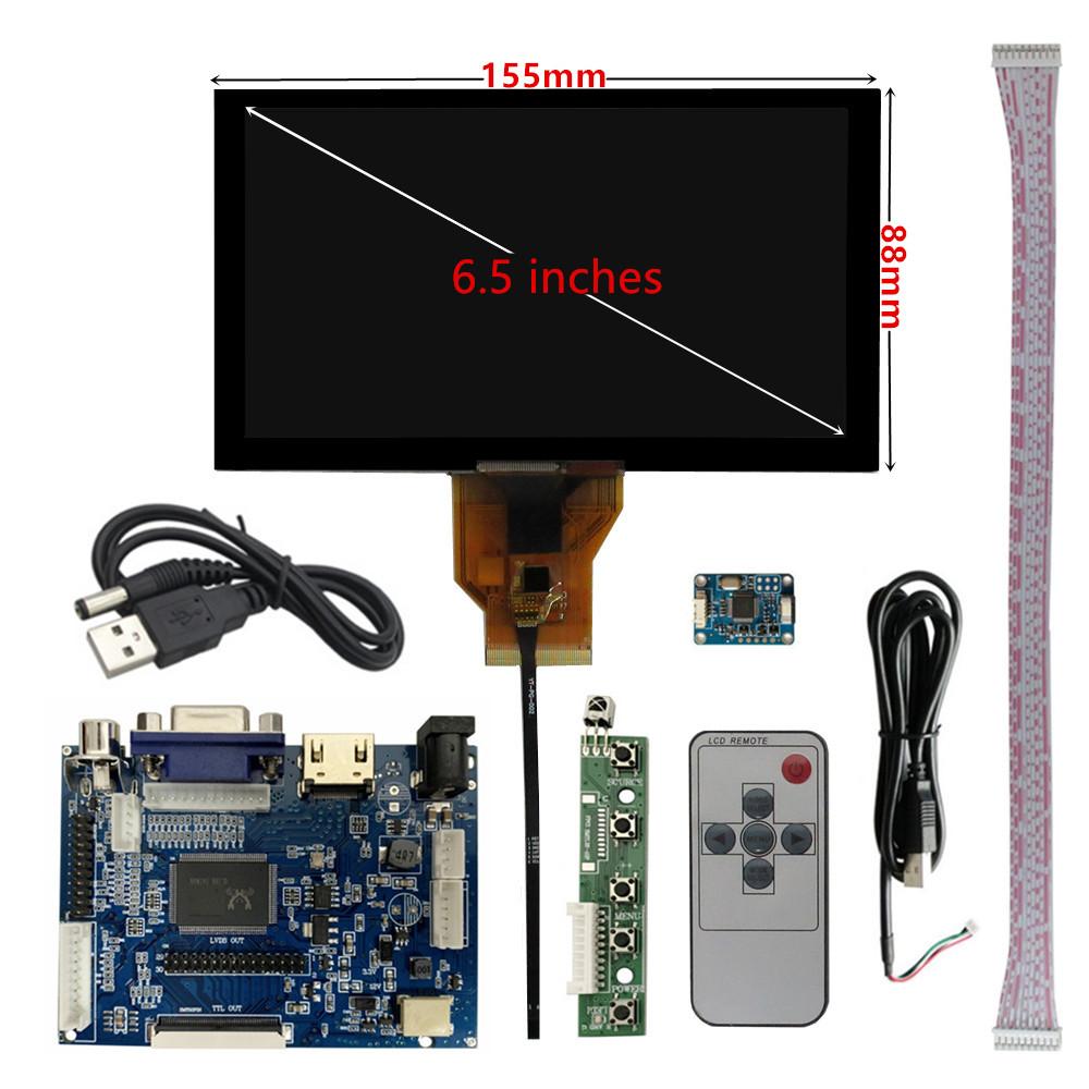 6,5palcový LCD displej HDMI-kompatibilní VGA AV ovládací deska ovladače dotykový monitor kit pro Raspberry/Banana Pi MINI počítač