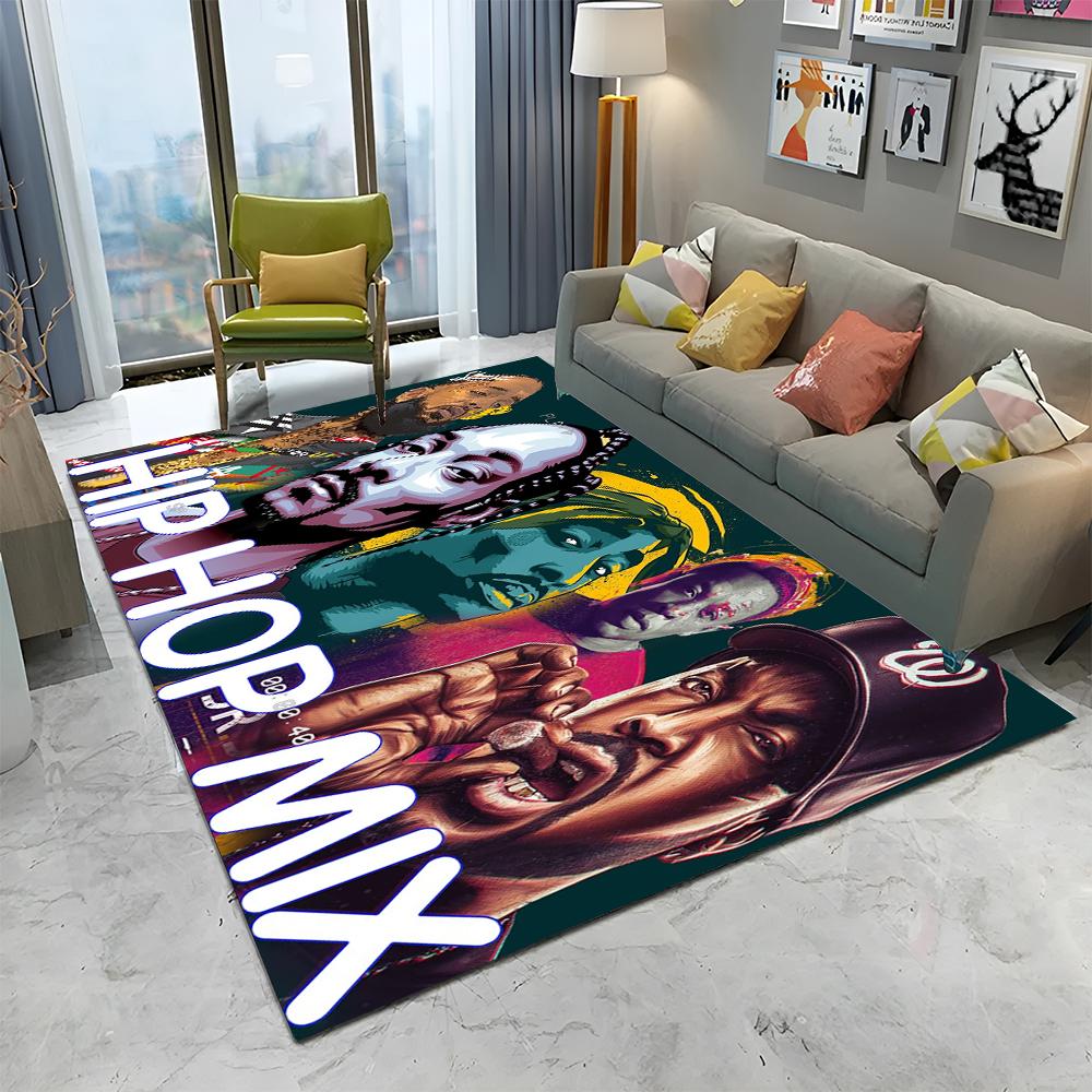 Legendární Hvězda Hip Hopový Rapper Umělecký Koberec Kobereček pro Domov Obývací Pokoj Ložnice Pohovka Dekorace Předložka, Dětský Hrací Koberec Protiskluzová Podložka na Podlahu
