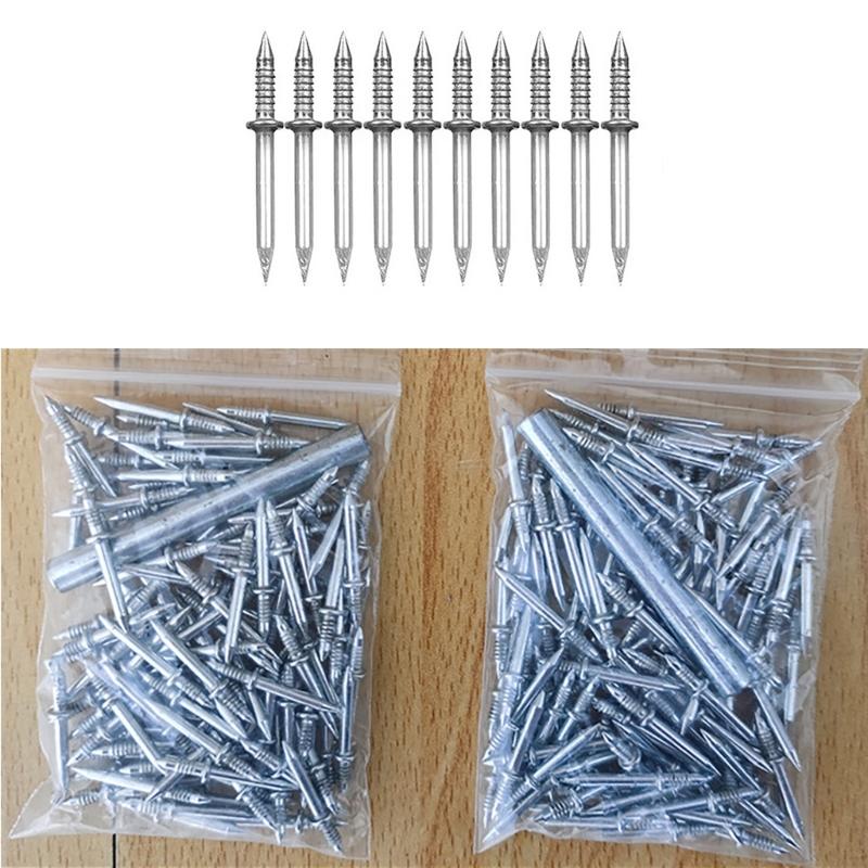 Double Head Nail Set with Convenient Sleeve Installation Tool Seamless Skirting Fastener Set Suitable for Baseboards