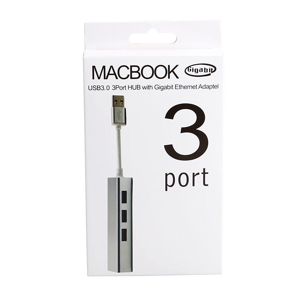 Aluminum USB 3.0 RJ45 Gigabit Adapter & 3-Port Hub