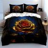 Luxury Rose Decor Set Soft Comfortable Duvet Cover Bedding Set Included 1*Duvet Cover & 2*Pillowcases, Gift